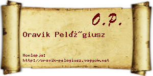 Oravik Pelágiusz névjegykártya